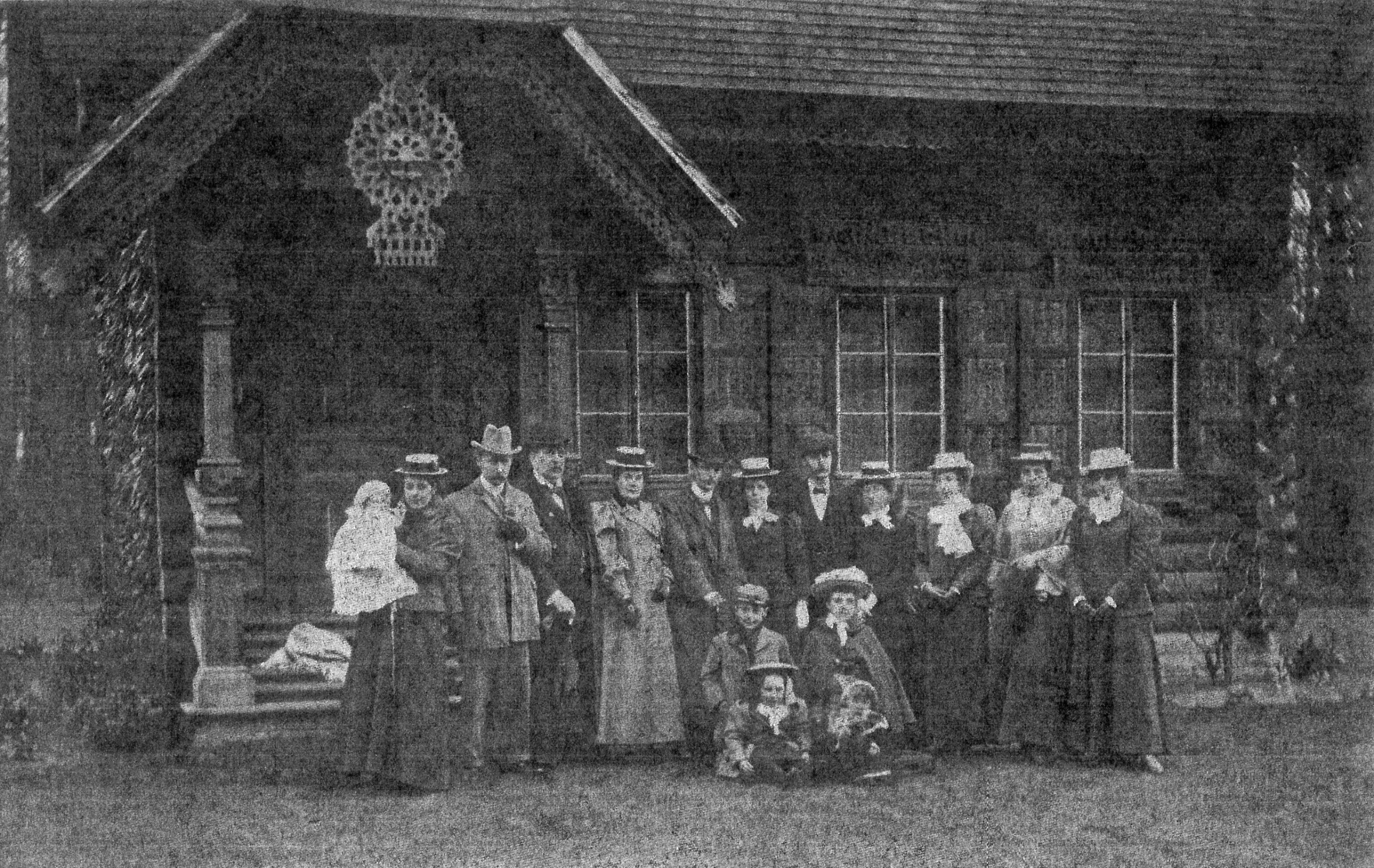 Welbeck Abbey - Russian Log Hut Family Group (Royal) n.d c1900